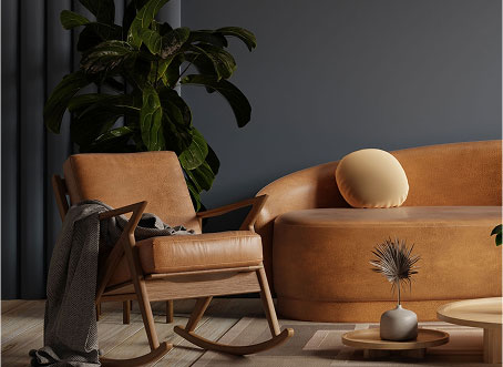 Premium luxury leather crafted for furniture and interior design projects